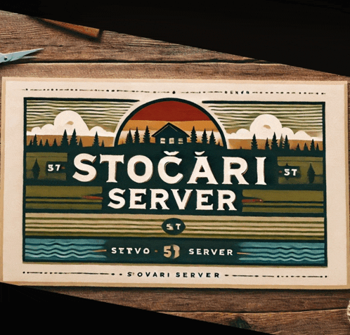 a poster that says stocari server on it