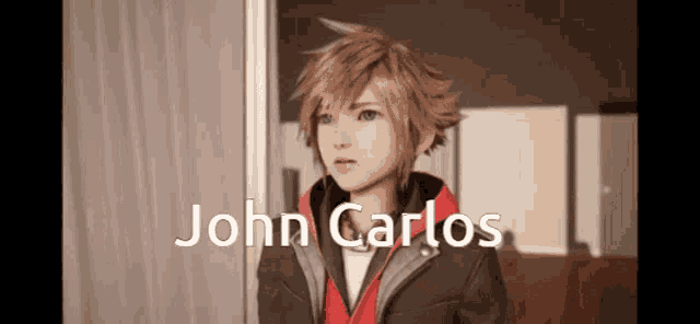 a video game character with the name john carlos on the bottom