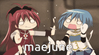 maejune is written on a cartoon character 's face