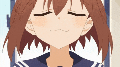 a close up of a cartoon character with her eyes closed