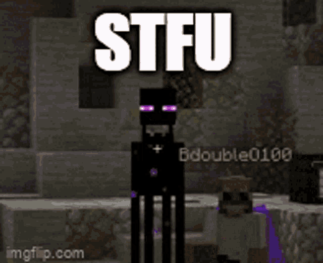 a screenshot of a minecraft game with the words stfu impulsesv