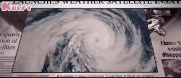 a newspaper with a picture of a hurricane and the headline " launches weather satellite insat "
