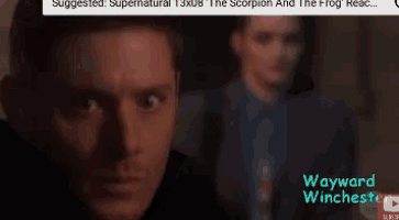 a man is looking at a statue of a pig and the words wayward winchester are visible