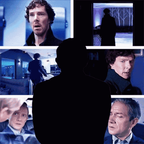 a silhouette of a man is shown in a collage of photos