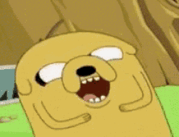 a close up of a cartoon character 's face with its mouth open