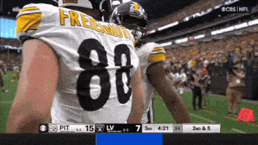 a cbs nfl broadcast of a football game between pittsburgh and the raiders
