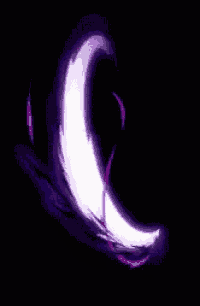 a purple and white swirl on a black background
