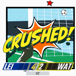 an illustration of a soccer game with the words crushed