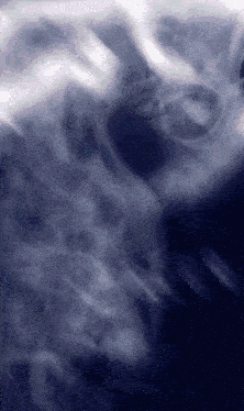 a dark blue background with a lot of white smoke