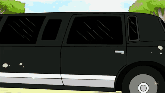 a cartoon of a black limousine from cn
