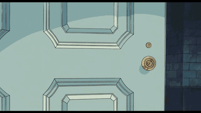 a cartoon drawing of a door with a keyhole