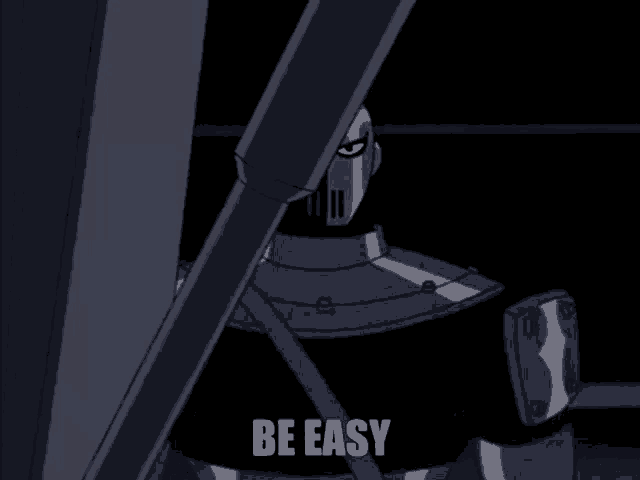 a cartoon character from the batman animated series is standing in a dark room .
