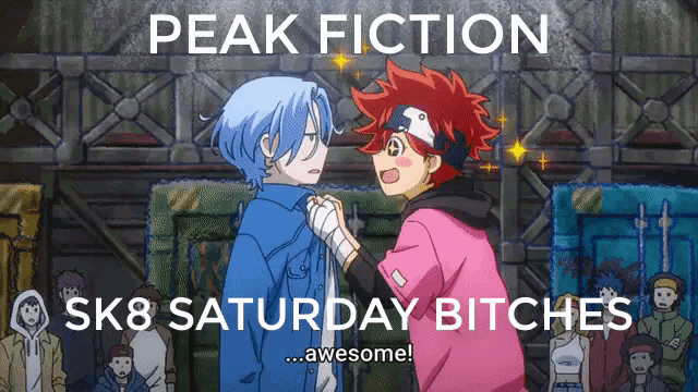 a poster that says peak fiction on it