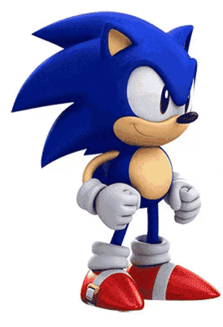 sonic the hedgehog from the video game sonic the hedgehog is standing in front of a white background