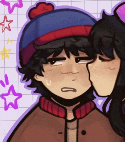 stanley from south park is kissed by a girl