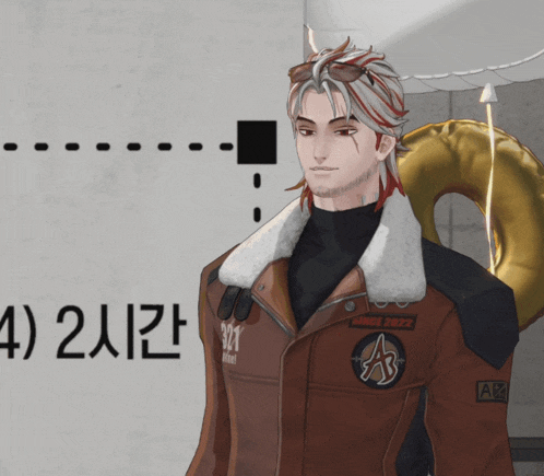 a man wearing a jacket that says ' since 2002 ' on it