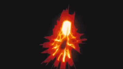 a cartoon drawing of a person in a fire explosion