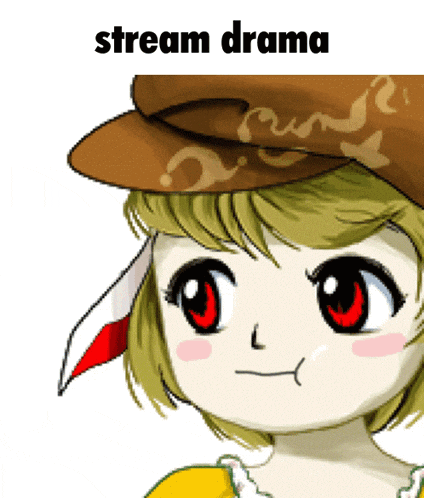 a cartoon of a girl wearing a hat with the words stream drama below it
