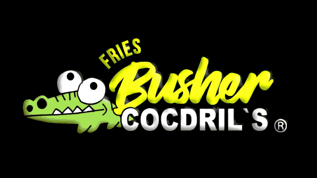 the logo for fries busher cocdril 's with a crocodile