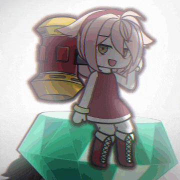 a cartoon drawing of a girl sitting on a green diamond