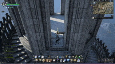 a screenshot of a video game shows a character with a sword and shield