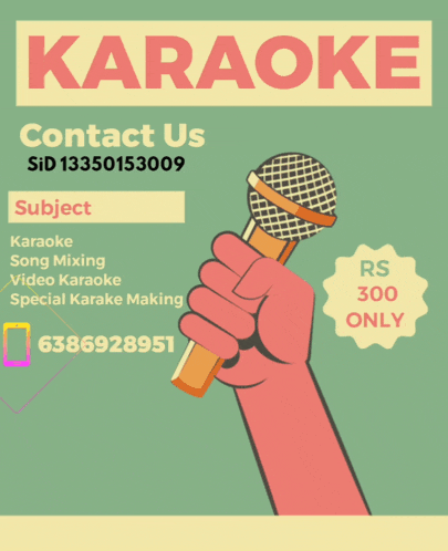 a hand is holding a microphone with the words contact us on it
