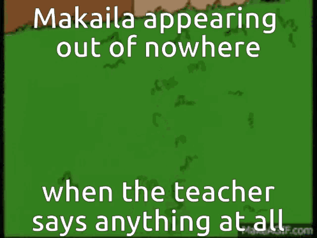 a cartoon of homer simpson says makaila appearing out of nowhere