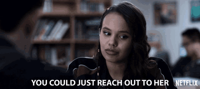 a netflix advertisement shows a woman talking to a man