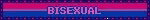 a blurry picture of the word bisexual on a bisexual flag background