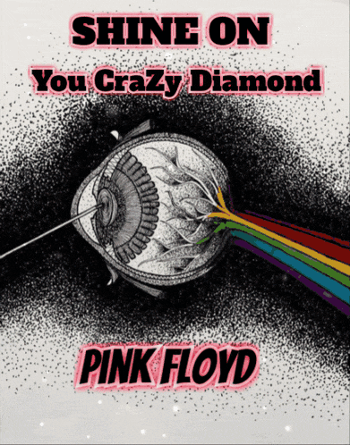 a poster that says shine on you crazy diamond on it