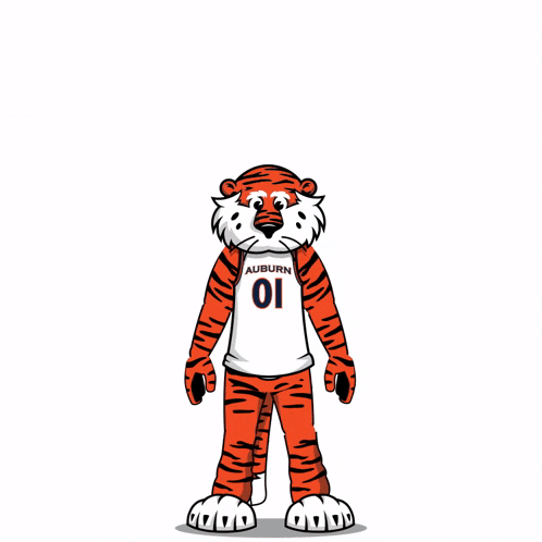 a cartoon of a tiger with the number 01 on his shirt