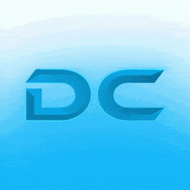 a blue logo that says dc on it