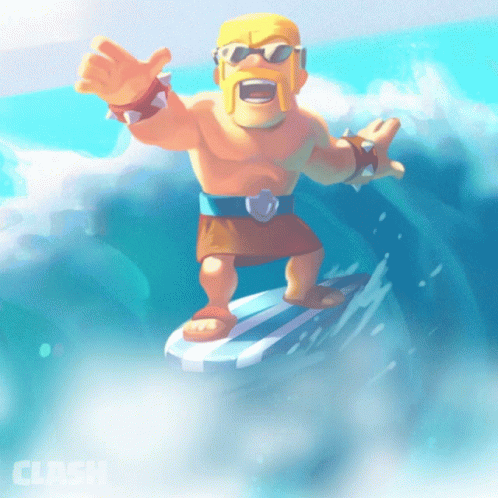 Surfing Barbarian GIF - Surfing Barbarian Clash Royale GIFs