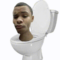a man is sitting in a toilet with his head sticking out of it