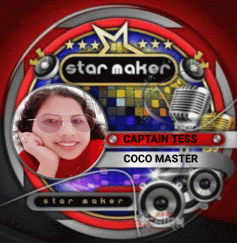 a star maker logo with a picture of a girl and the name coco master