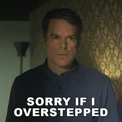 a man says sorry if i overstepped in front of a lamp