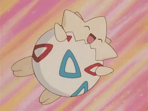 a cartoon character is flying through the air with its mouth open .