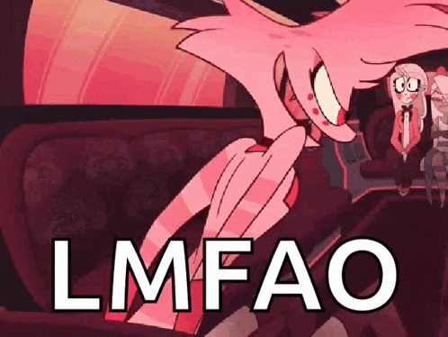 a cartoon character with the word lmfao on the bottom right