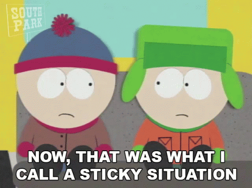 Now That Was What I Call A Sticky Situation Kyle Broflovski GIF - Now That Was What I Call A Sticky Situation Kyle Broflovski Stan Marsh GIFs