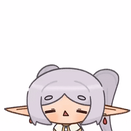 a cartoon of a girl with a triangle on her face holding a piece of bread .