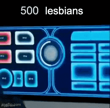 a computer monitor with the words 500 lesbians written on it