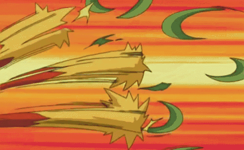 a cartoon character is flying through the air with a red and orange background .