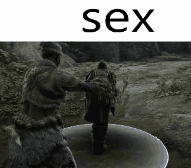 a video game scene with the word sex in the upper right corner