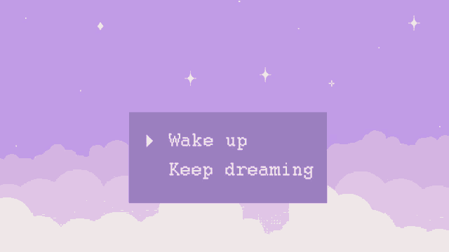 a purple background with the words wake up keep dreaming on it