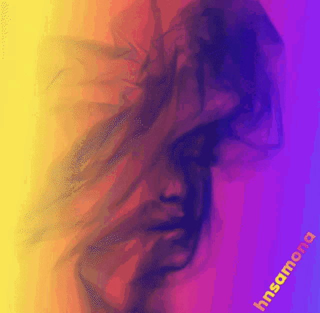 a painting of a woman 's face with the word insane on the bottom right