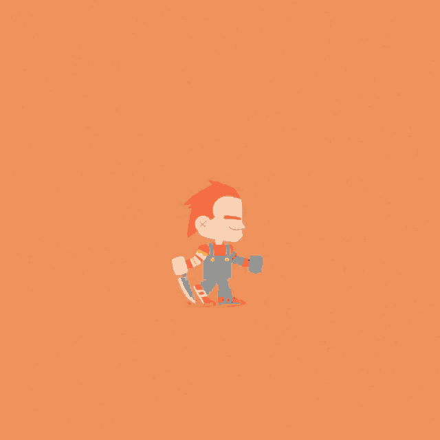 a cartoon character is walking with a knife in his hand .