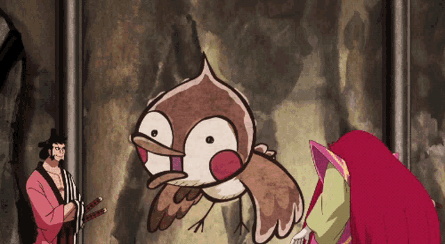 a cartoon drawing of a bird with a long beak