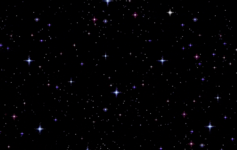 a lot of stars are flying in the night sky on a black background