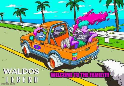 a cartoon drawing of a truck with the words welcome to the family