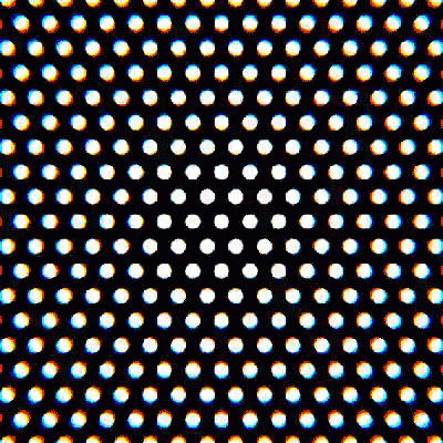 a seamless pattern of polka dots on a black background .